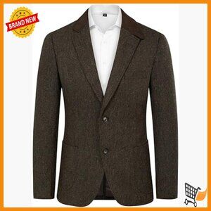 Herringbone Tweed Wool Blend Blazer Sport Coat Regular Fit